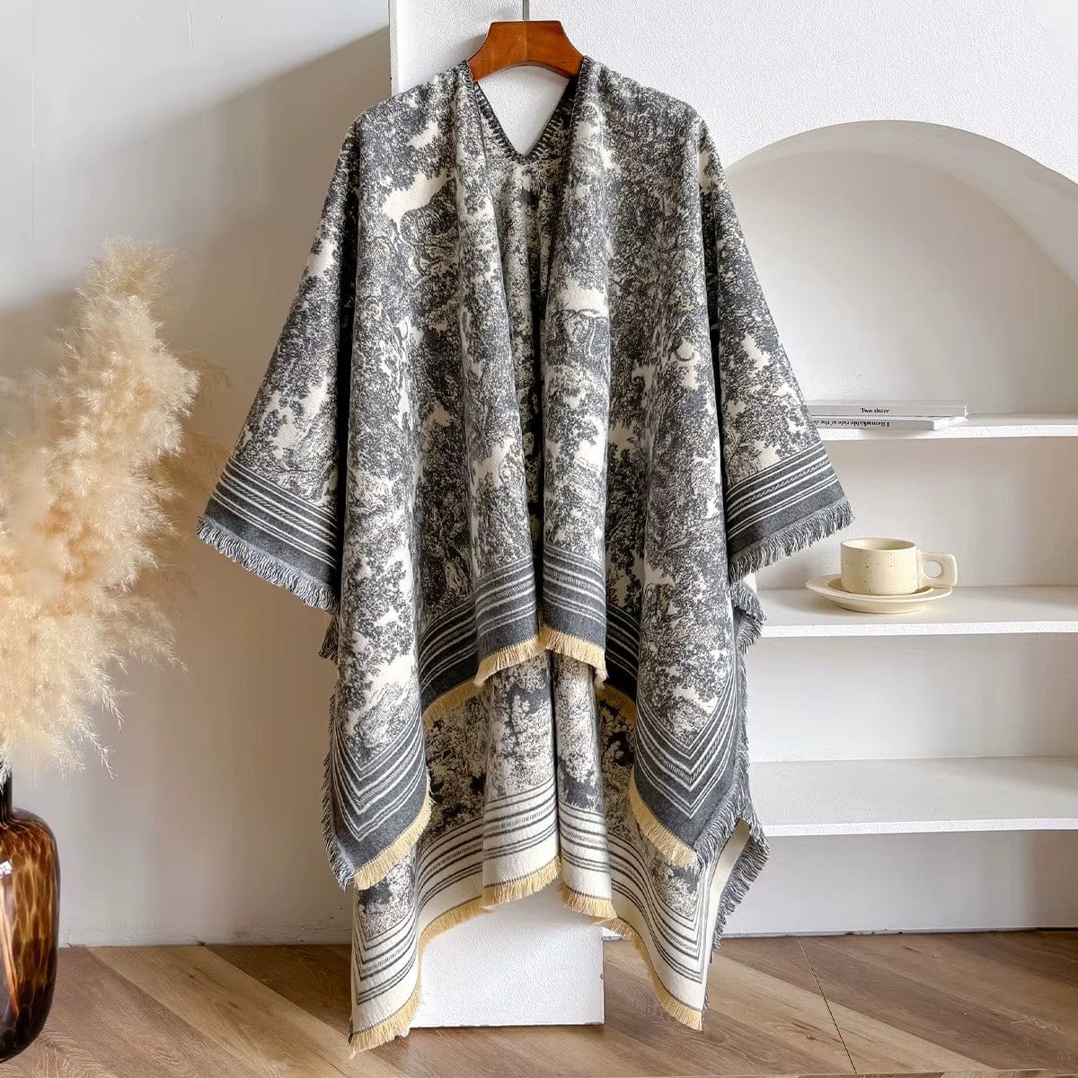 WCR520156 Torianne Print Ruana - MiMi Wholesale