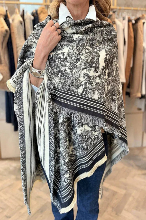 WCR520156 Torianne Print Ruana - MiMi Wholesale