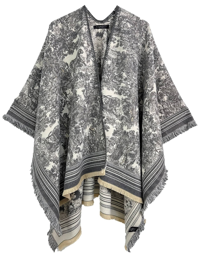 WCR520156 Torianne Print Ruana - MiMi Wholesale