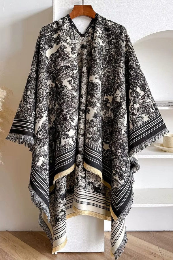 WCR520156 Torianne Print Ruana - MiMi Wholesale