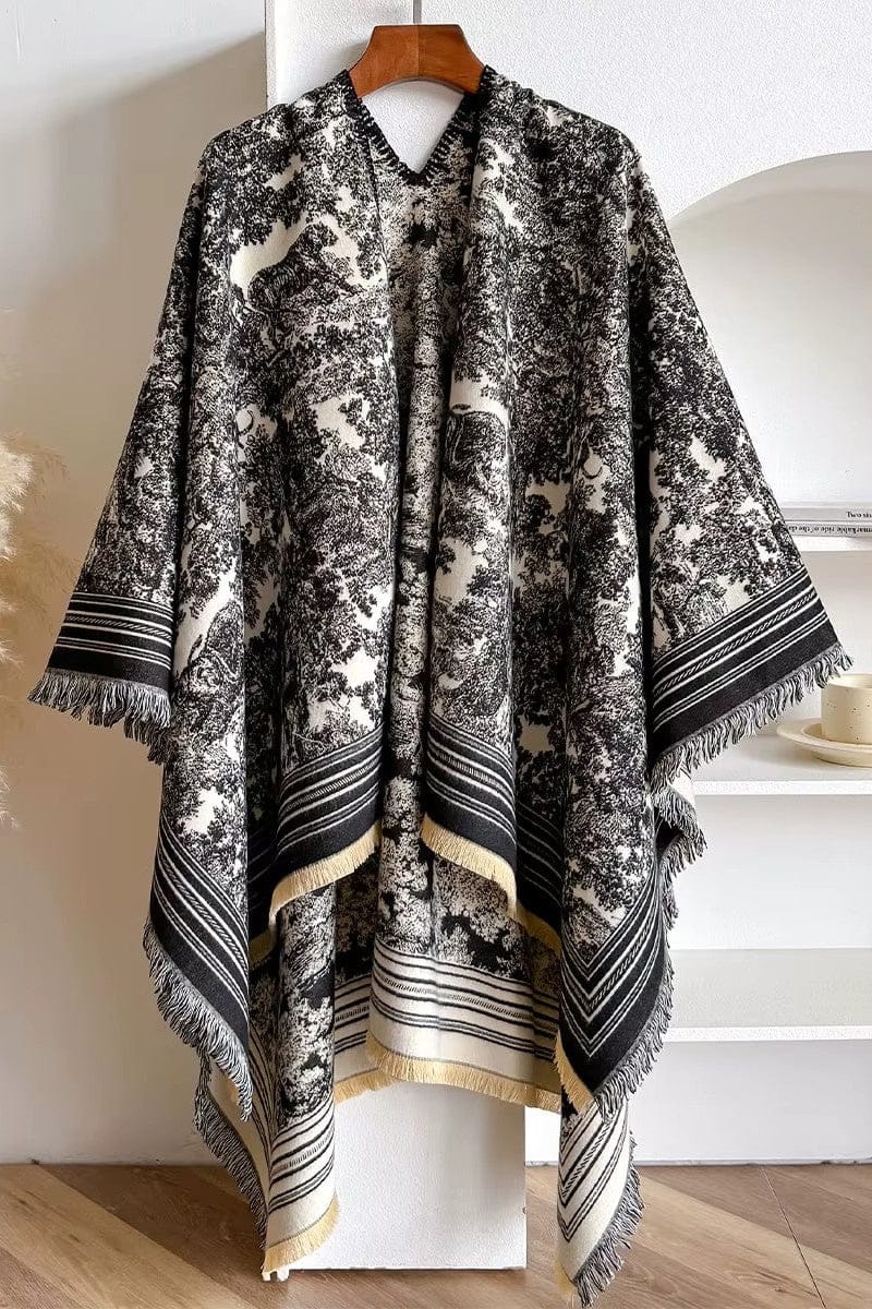 WCR520156 Torianne Print Ruana - MiMi Wholesale