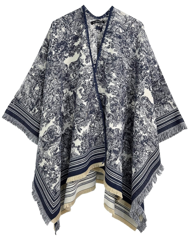 WCR520156 Torianne Print Ruana - MiMi Wholesale