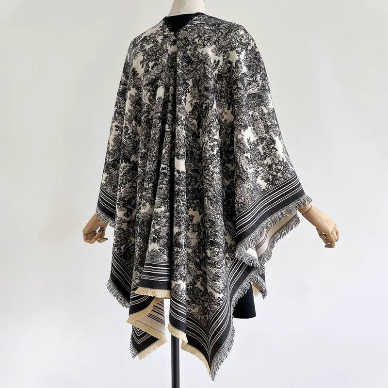 WCR520156 Torianne Print Ruana - MiMi Wholesale