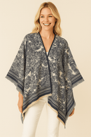 WCR520156 Torianne Print Ruana - MiMi Wholesale
