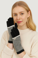WGG520129 Color Block Layered Knit Gloves - MiMi Wholesale