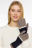 WGG520129 Color Block Layered Knit Gloves - MiMi Wholesale