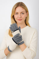 WGG520129 Color Block Layered Knit Gloves - MiMi Wholesale