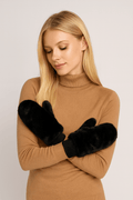 WGM220071 Solid Faux Fur Mittens - MiMi Wholesale