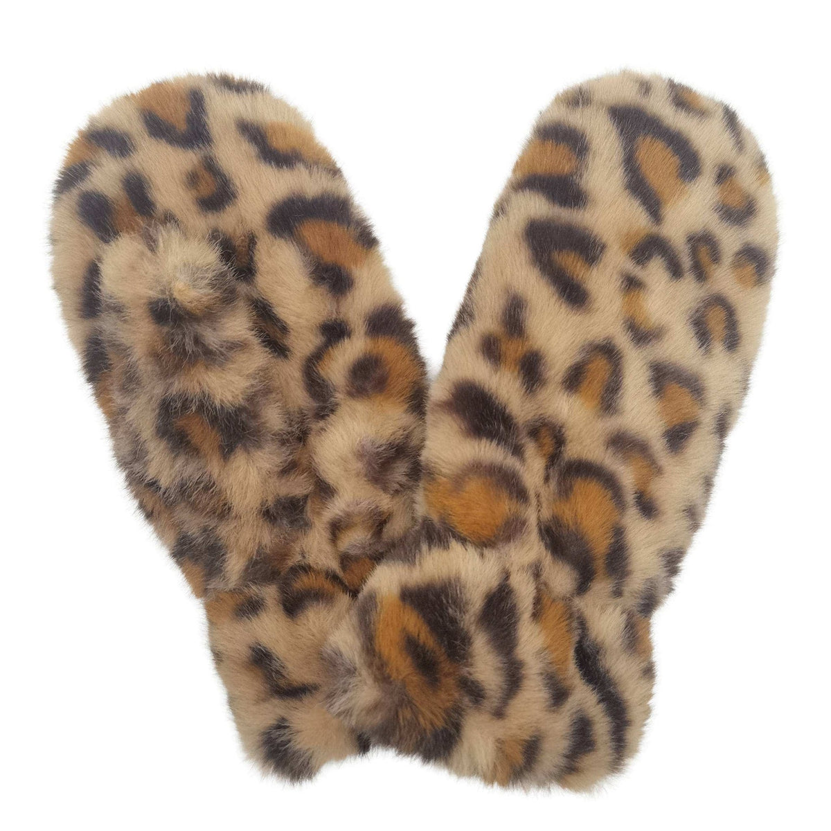 WGMS645 Anna Leopard Fur Mittens - MiMi Wholesale