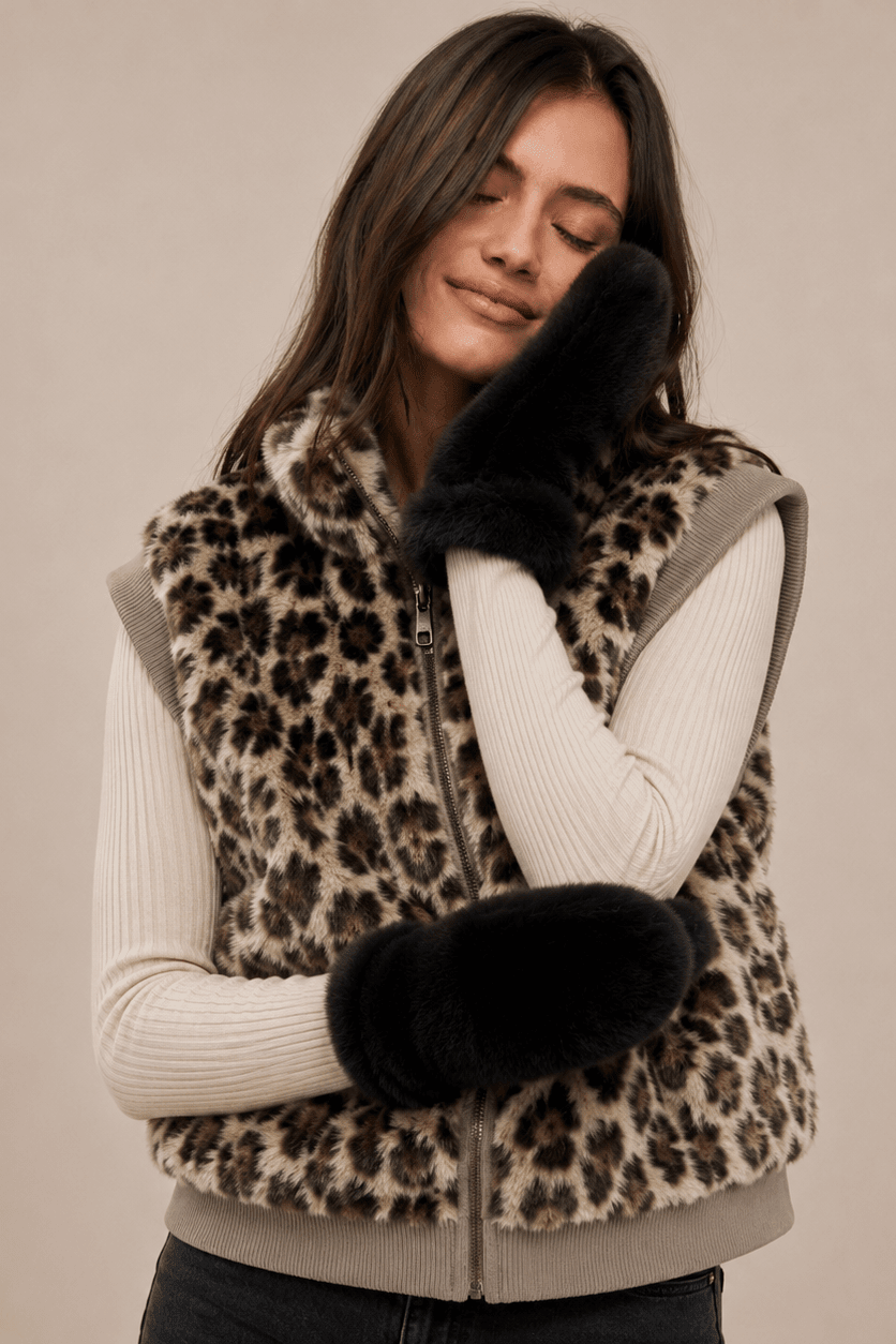 WGMS646 Millie Plush Fur Mittens - MiMi Wholesale
