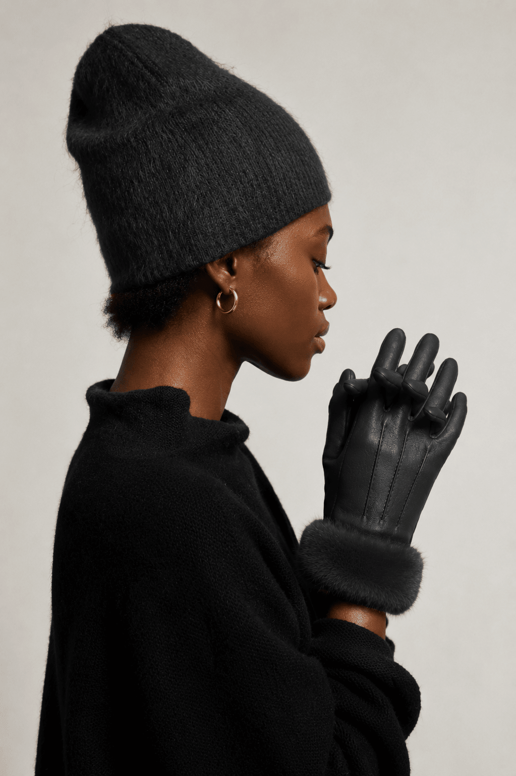 WGTS654 Sammy Fur Cuff Gloves - MiMi Wholesale