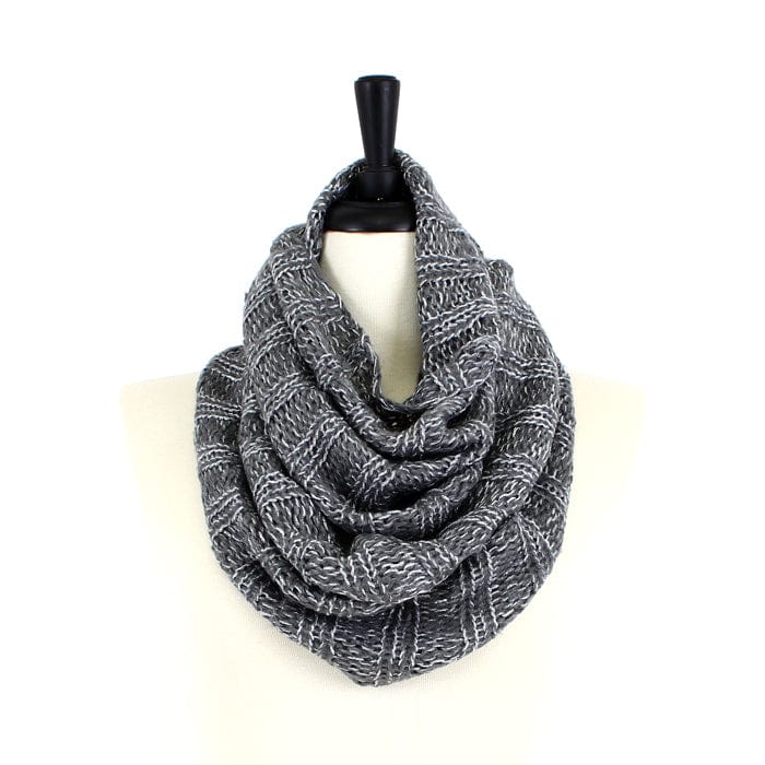 WI - 524 Knitted Infinity Scarf - MiMi Wholesale