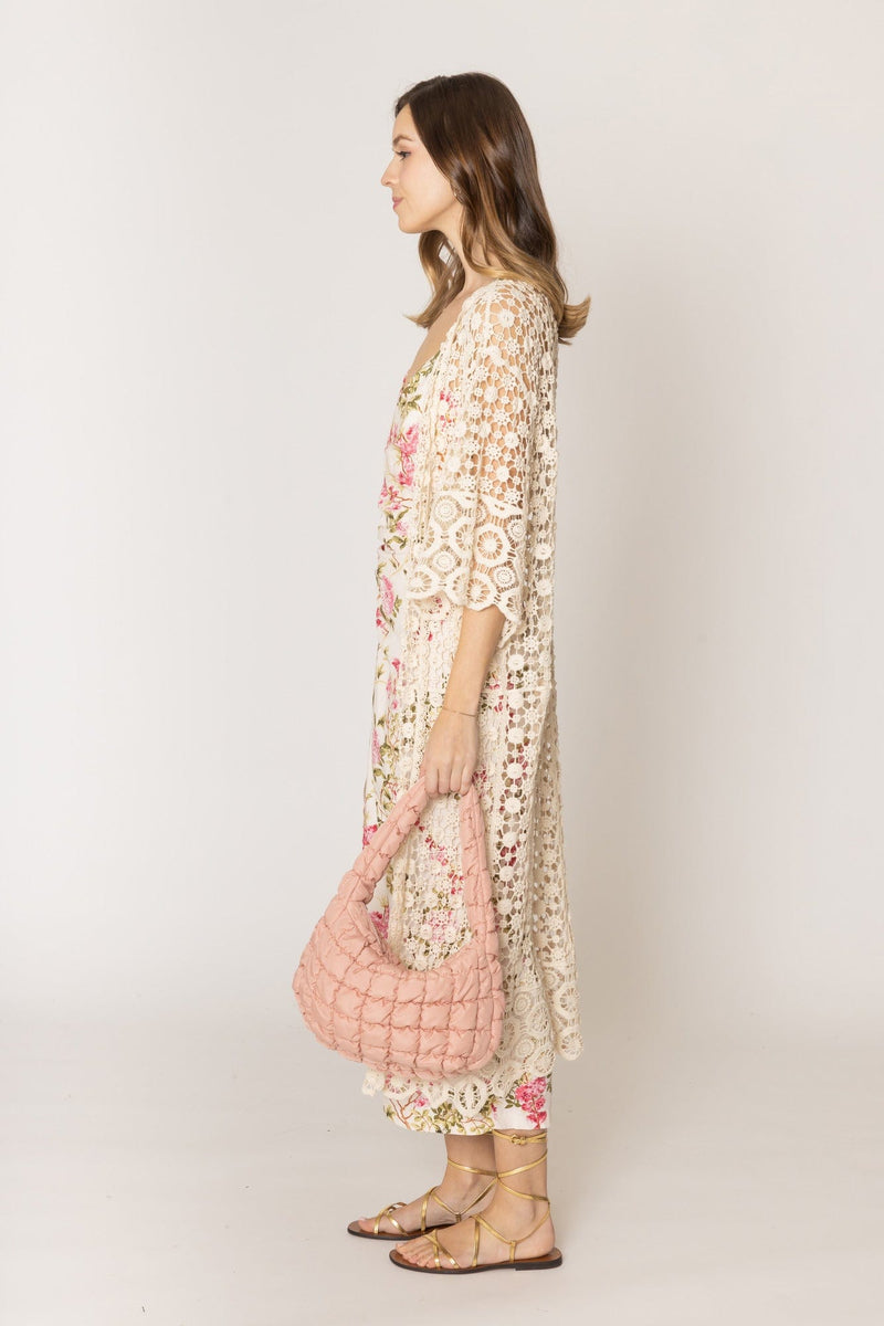 WLC310155 Belinda Crochet Kimono - MiMi Wholesale