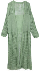 WLC410041 Sloane Crochet Long Cardigan - MiMi Wholesale