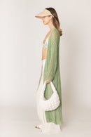 WLC410041 Sloane Crochet Long Cardigan - MiMi Wholesale