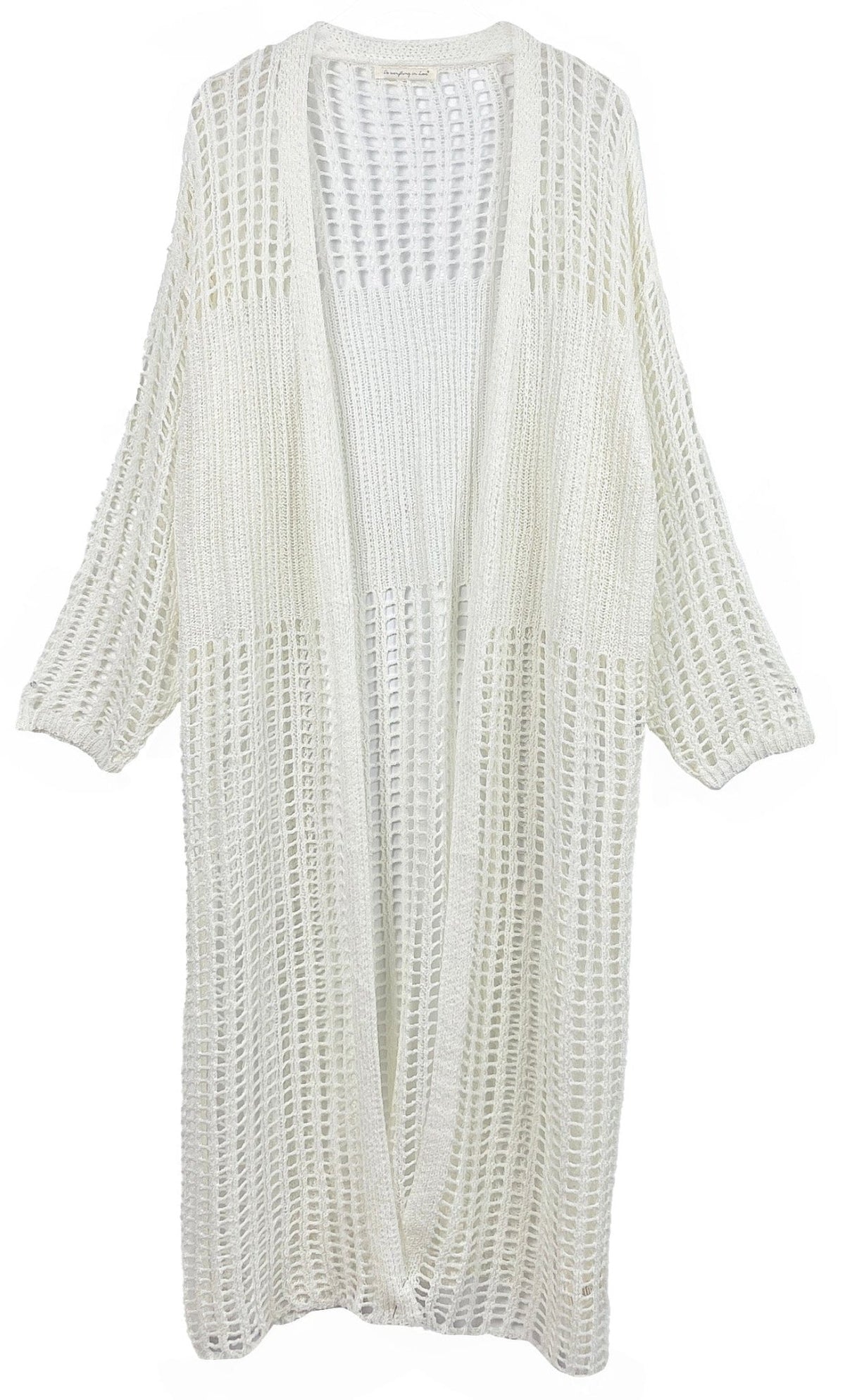 WLC410041 Sloane Crochet Long Cardigan - MiMi Wholesale