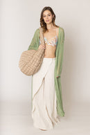 WLC410041 Sloane Crochet Long Cardigan - MiMi Wholesale