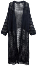 WLC410041 Sloane Crochet Long Cardigan - MiMi Wholesale
