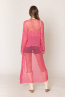 WLC410041 Sloane Crochet Long Cardigan - MiMi Wholesale