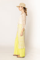 WLC410044 Aria Crochet Kimono with Tie - MiMi Wholesale