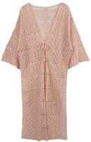 WLC410044 Aria Crochet Kimono with Tie - MiMi Wholesale