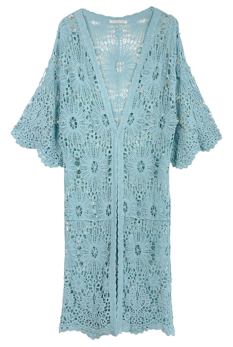 WLC410045 Lily Crochet Kimono - MiMi Wholesale
