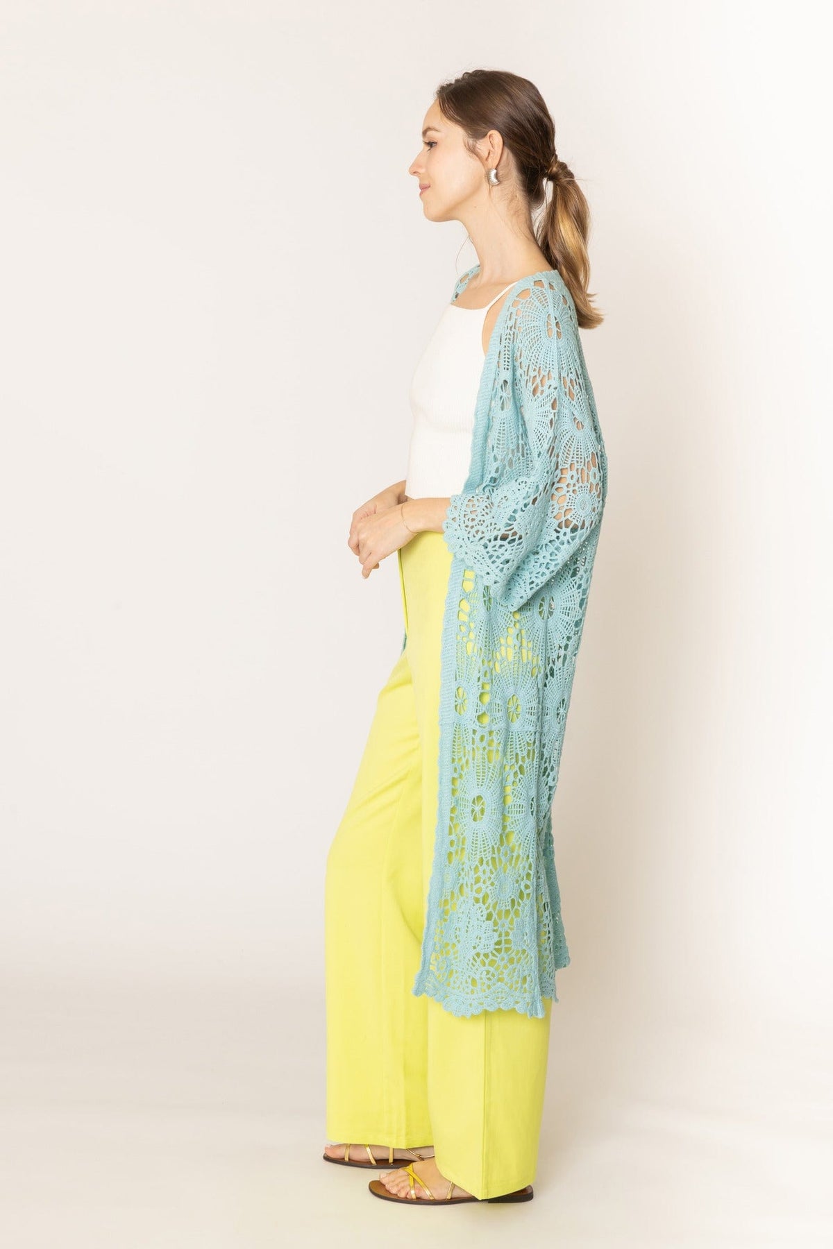 WLC410045 Lily Crochet Kimono - MiMi Wholesale