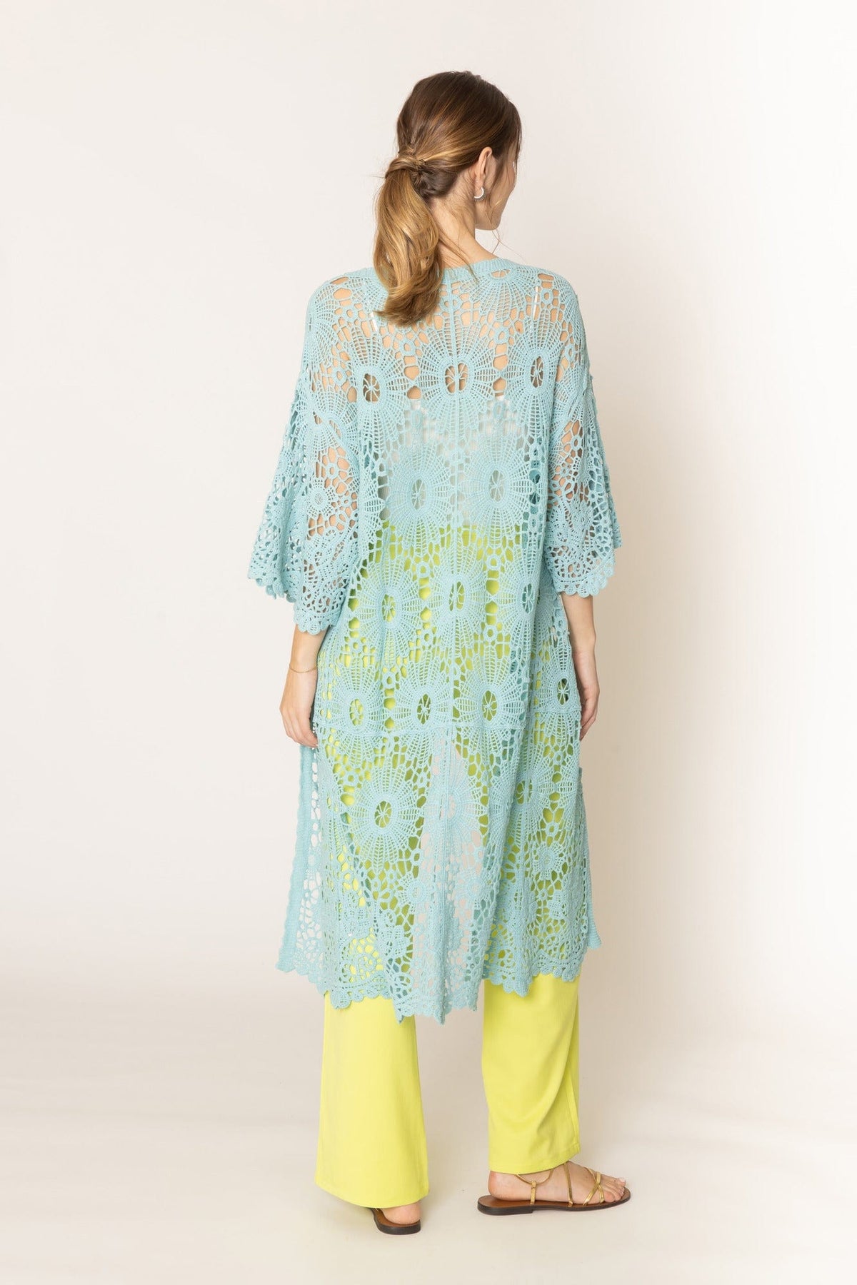 WLC410045 Lily Crochet Kimono - MiMi Wholesale