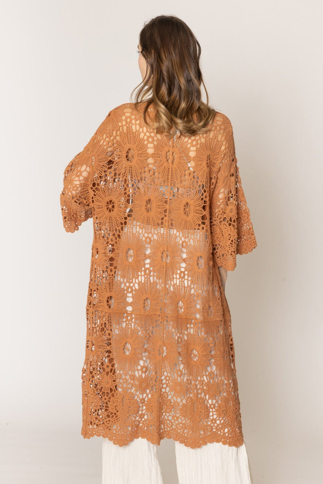 WLC410045 Lily Crochet Kimono - MiMi Wholesale
