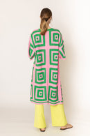 WLCS078 Ren Square Pattern Crochet Cardigan - MiMi Wholesale