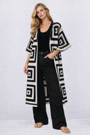 WLCS078 Square Pattern Crochet Cardigan - MiMi Wholesale