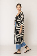 WLCS078 Square Pattern Crochet Cardigan - MiMi Wholesale