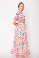 WLD510097 Tile Print Long Dress - MiMi Wholesale