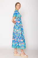 WLD510098 Abstract Print Long Dress - MiMi Wholesale