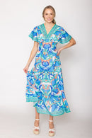 WLD510098 Abstract Print Long Dress - MiMi Wholesale