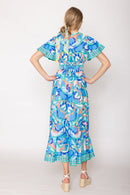 WLD510098 Abstract Print Long Dress - MiMi Wholesale