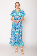 WLD510098 Abstract Print Long Dress - MiMi Wholesale