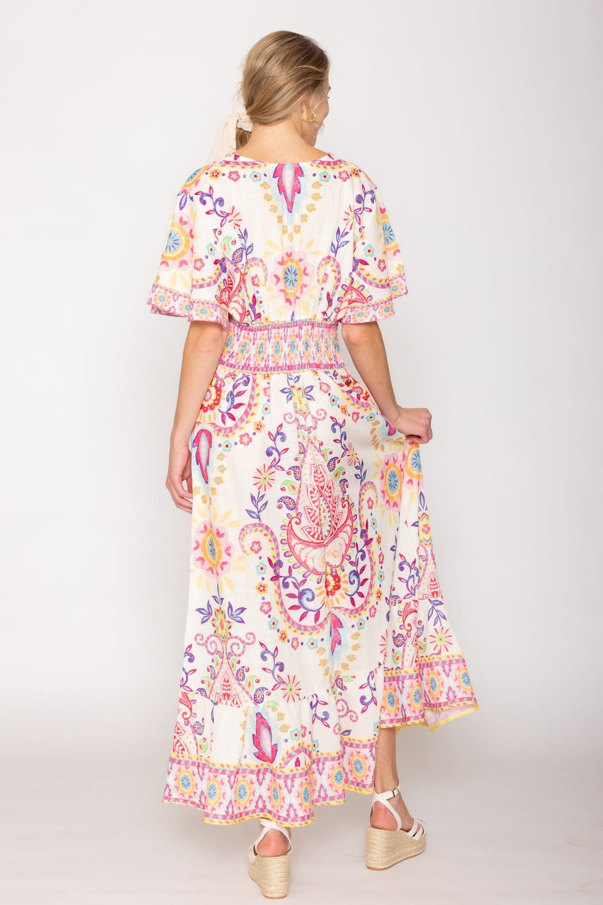 WLD510099 Paisley Print Long Dress - MiMi Wholesale