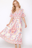 WLD510099 Paisley Print Long Dress - MiMi Wholesale