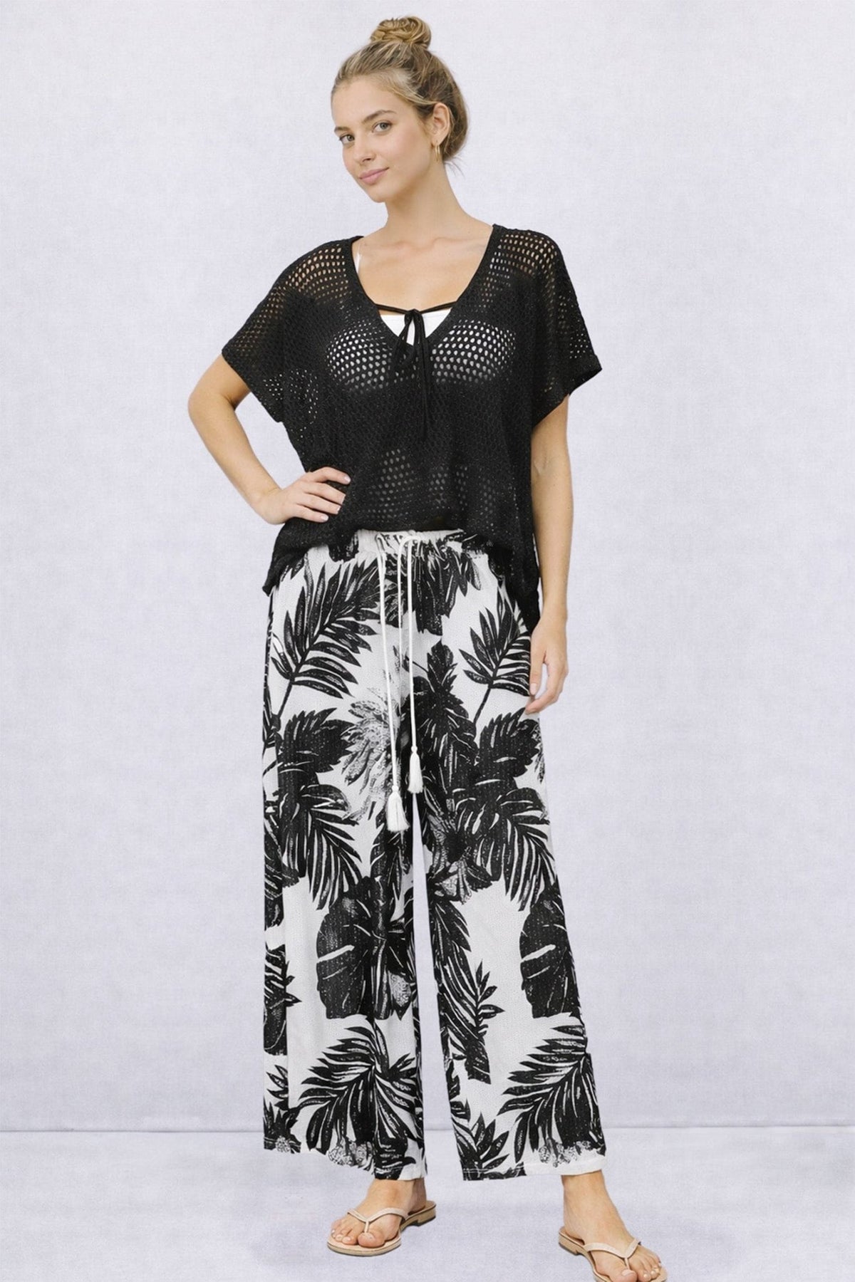 WLJS128 Tropical Print Pants - MiMi Wholesale