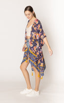 WLK410011 Leilani Floral Print Kimono With Tassels - MiMi Wholesale
