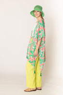 WLK410112 Ariana Abstract Leaves Pattern Kimono - MiMi Wholesale
