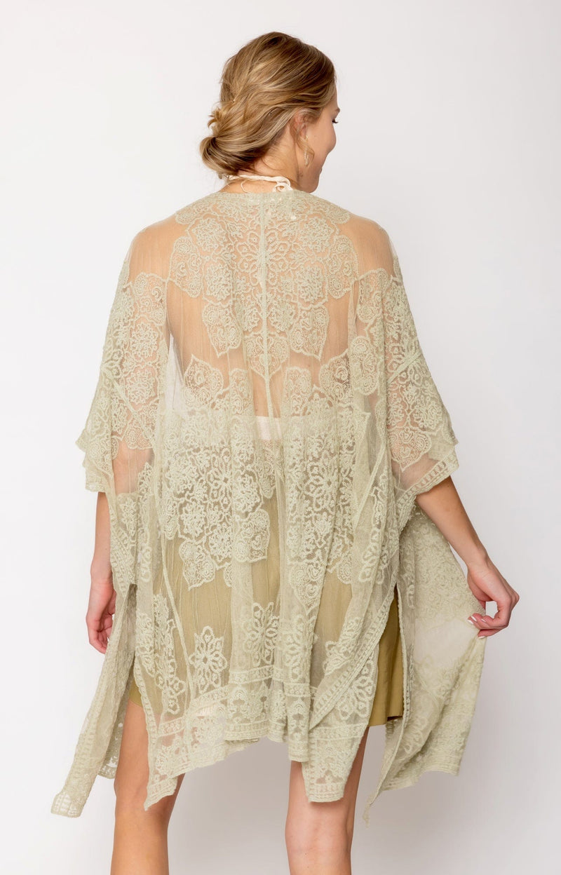 WLK510065 Khloe Flower Lace Kimono/Cover Up - MiMi Wholesale