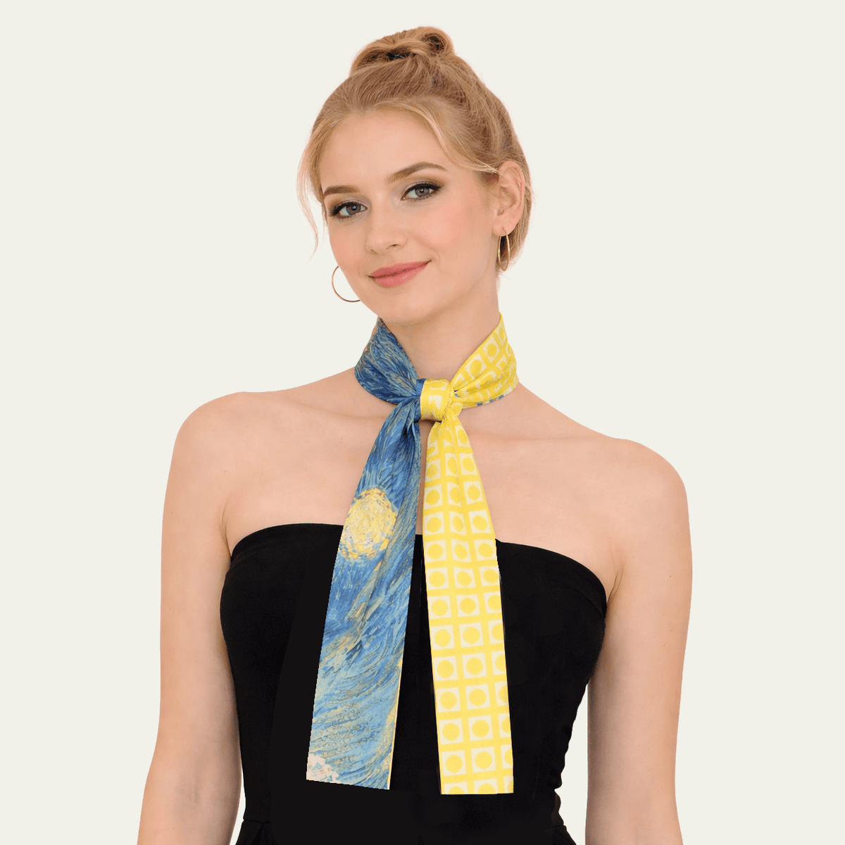 WLLS178 Amerie Rectangle Skinny Scarf - MiMi Wholesale