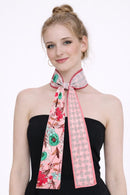 WLLS181 Vintage Flower Skinny Scarf - MiMi Wholesale