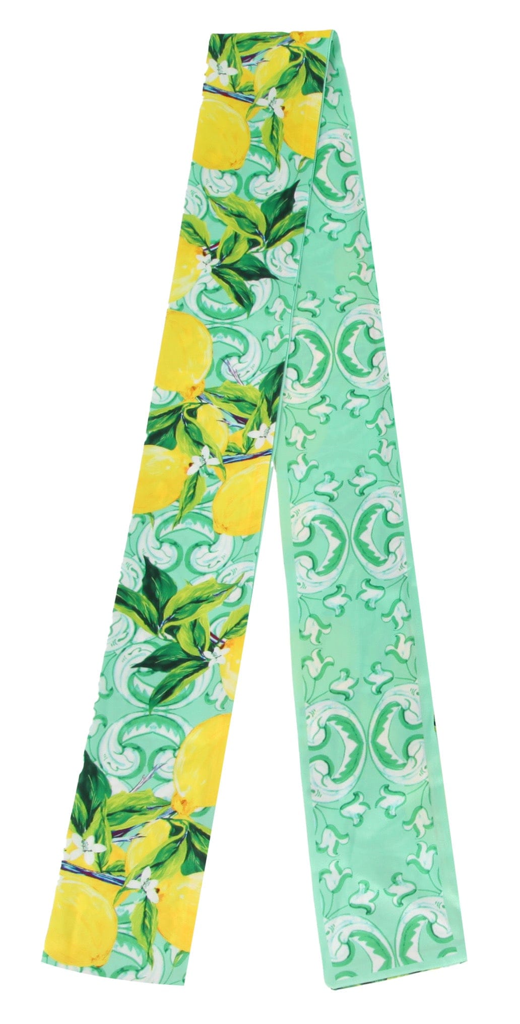 WLLS182 Lemon Scroll Skinny Scarf - MiMi Wholesale