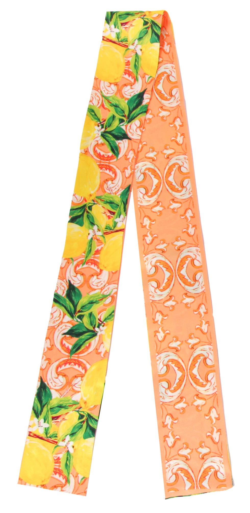 WLLS182 Lemon Scroll Skinny Scarf - MiMi Wholesale