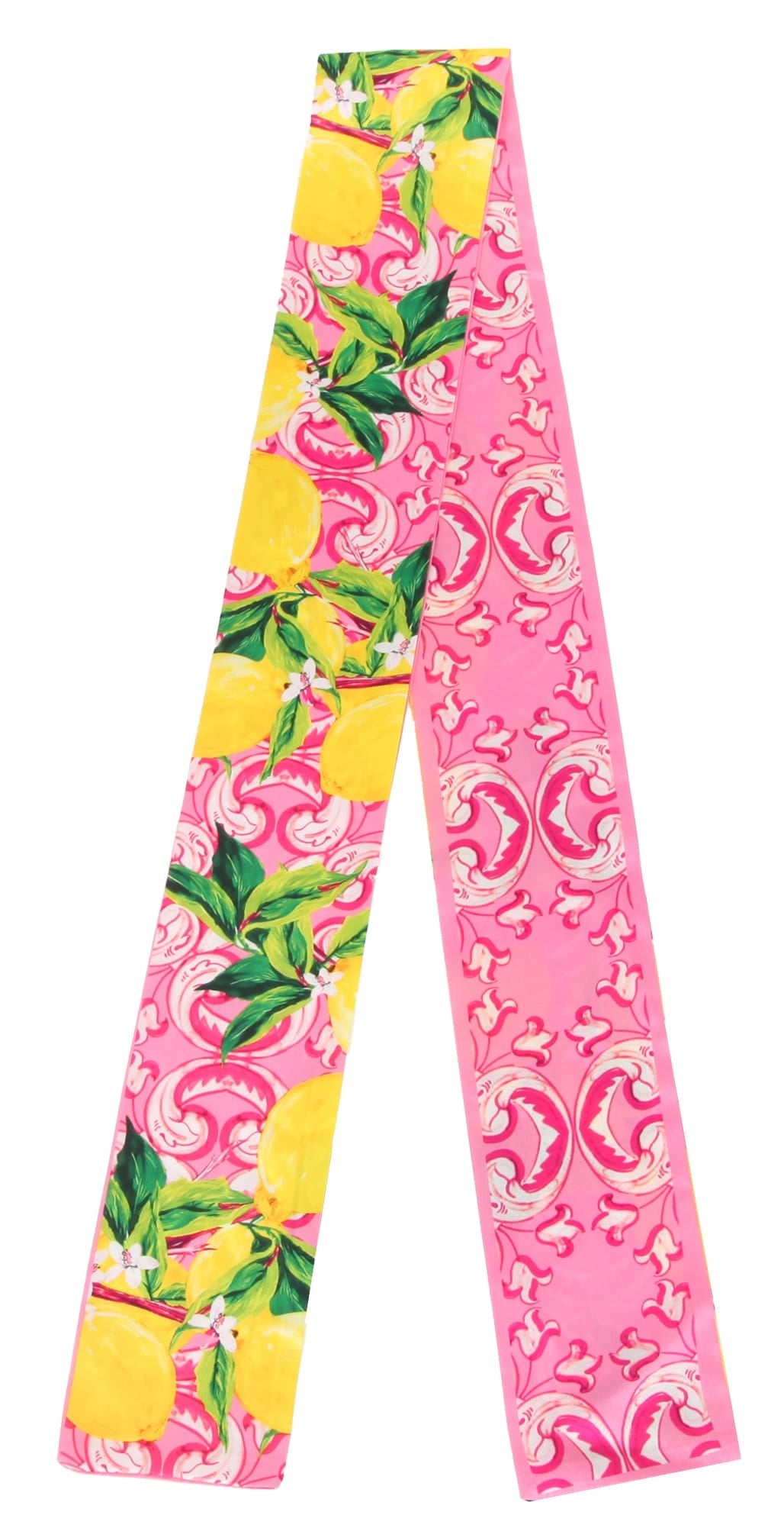 WLLS182 Lemon Scroll Skinny Scarf - MiMi Wholesale
