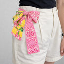 WLLS182 Lemon Scroll Skinny Scarf - MiMi Wholesale