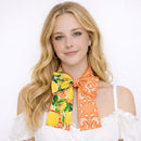 WLLS182 Lemon Scroll Skinny Scarf - MiMi Wholesale